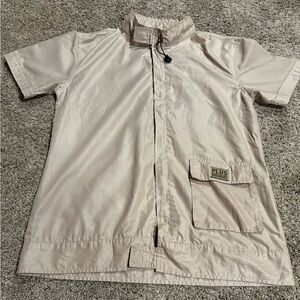 Vintage ZHIFU Beige Short Sleeve Men's Shirt